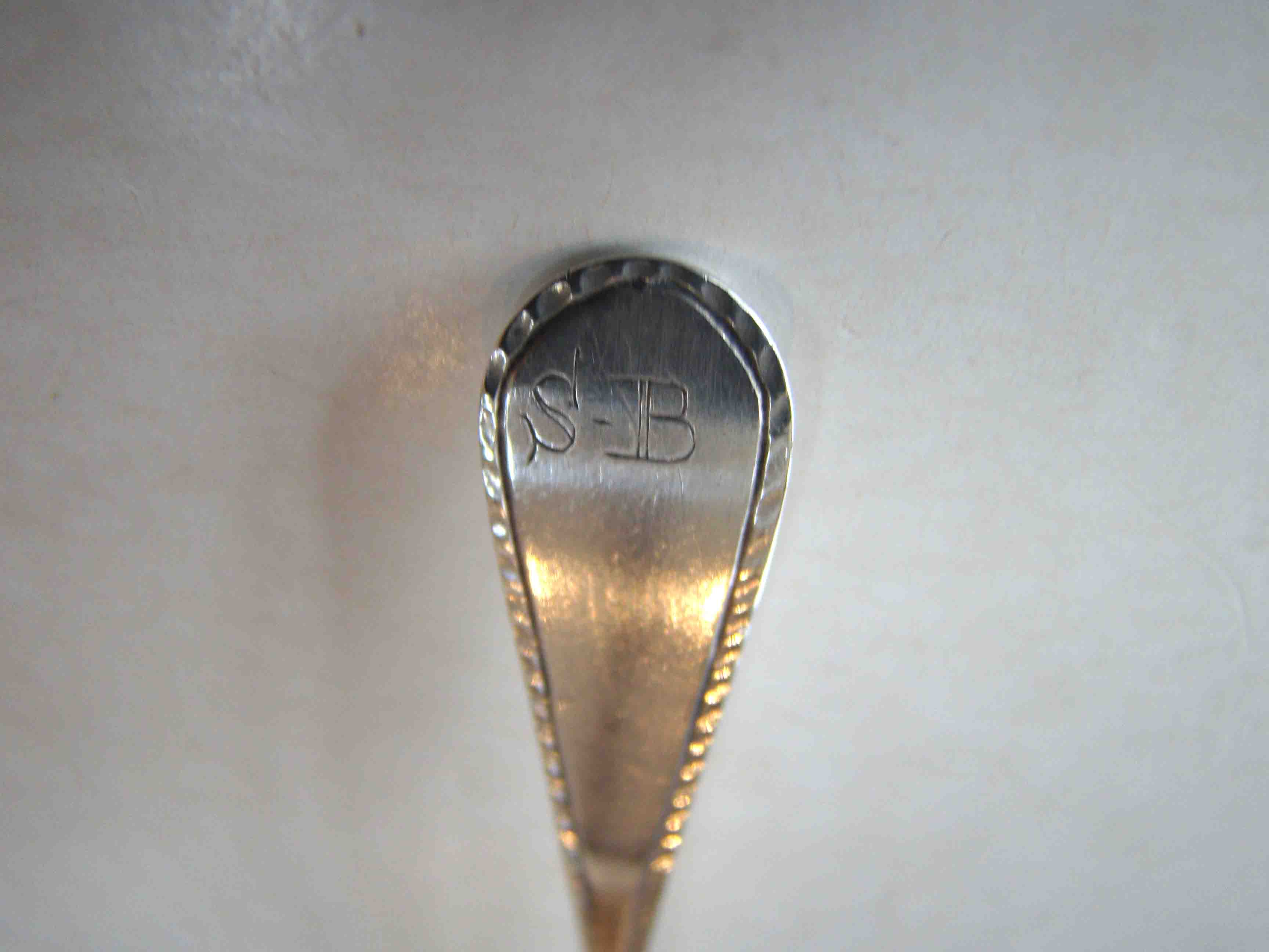A fine silver teaspoon by Boston silversmith BENJAMIN BURT (1729-1805) circa 1775-1780 — image 3